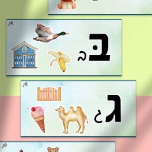 כרטיסי אותיות דגם ירוק א-ד דוגמא