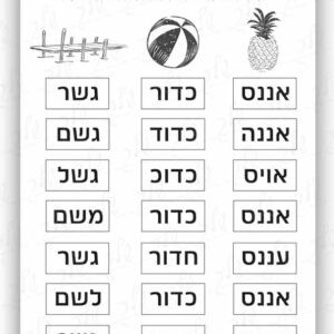 סמנו את המילים הכתובות נכון