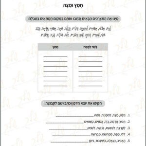 דף עבודה חמץ ומצה