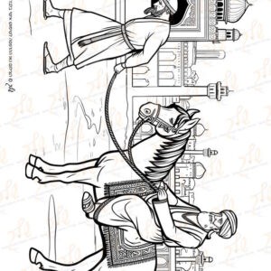 דף צביעה המן מרכיב את מרדכי - ככה יעשה